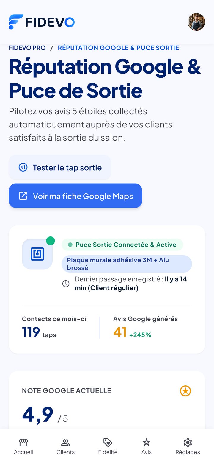 Réputation Google et puce de sortie