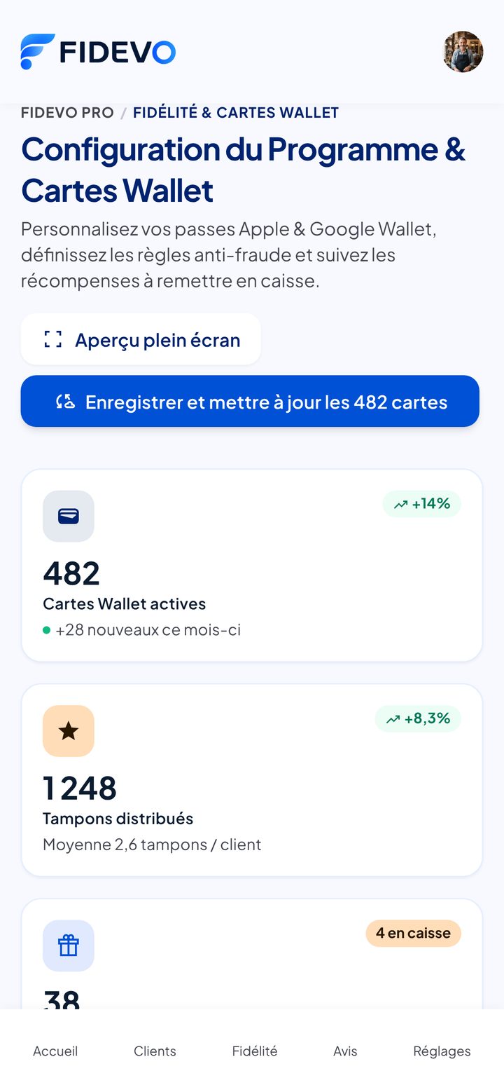 Configuration du programme et cartes Wallet