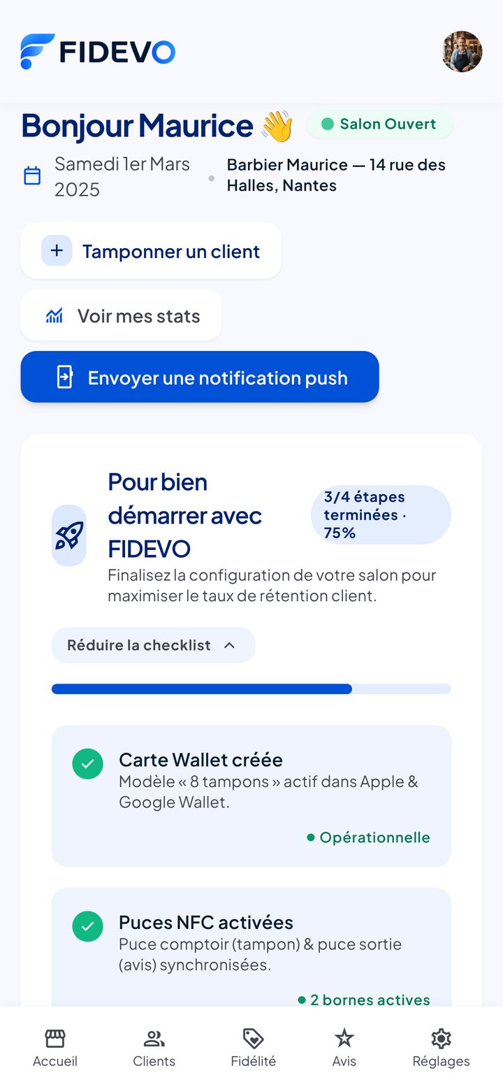 Accueil FIDEVO PRO sur mobile